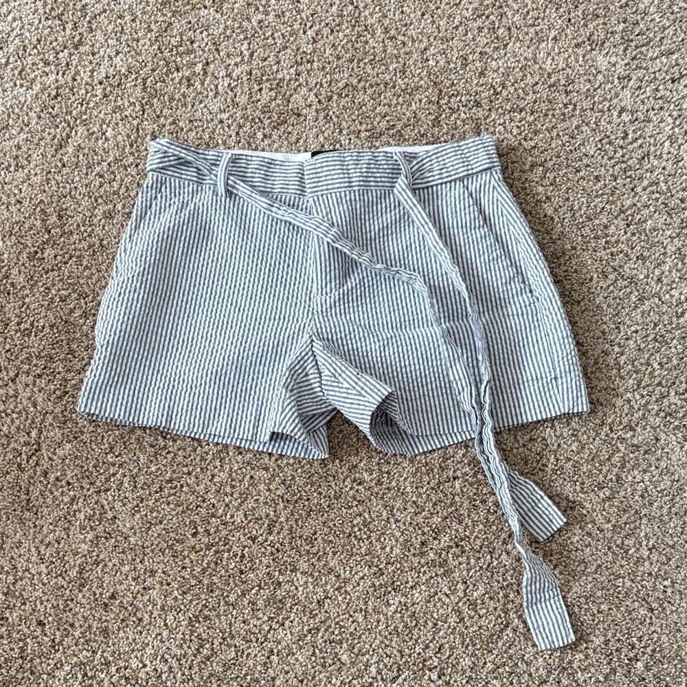 Striped Women's Shorts with tie belt